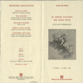 El dibujo italiano del siglo XVIII : ciclo de conferencias / Amigos del Museo del Prado.