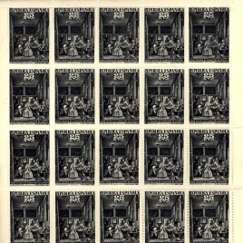 Colección de sellos de Beneficencia para el Hogar Escuela de Huérfanos de Correos (edifil nº 29/33) que reproducen obras de Velázquez